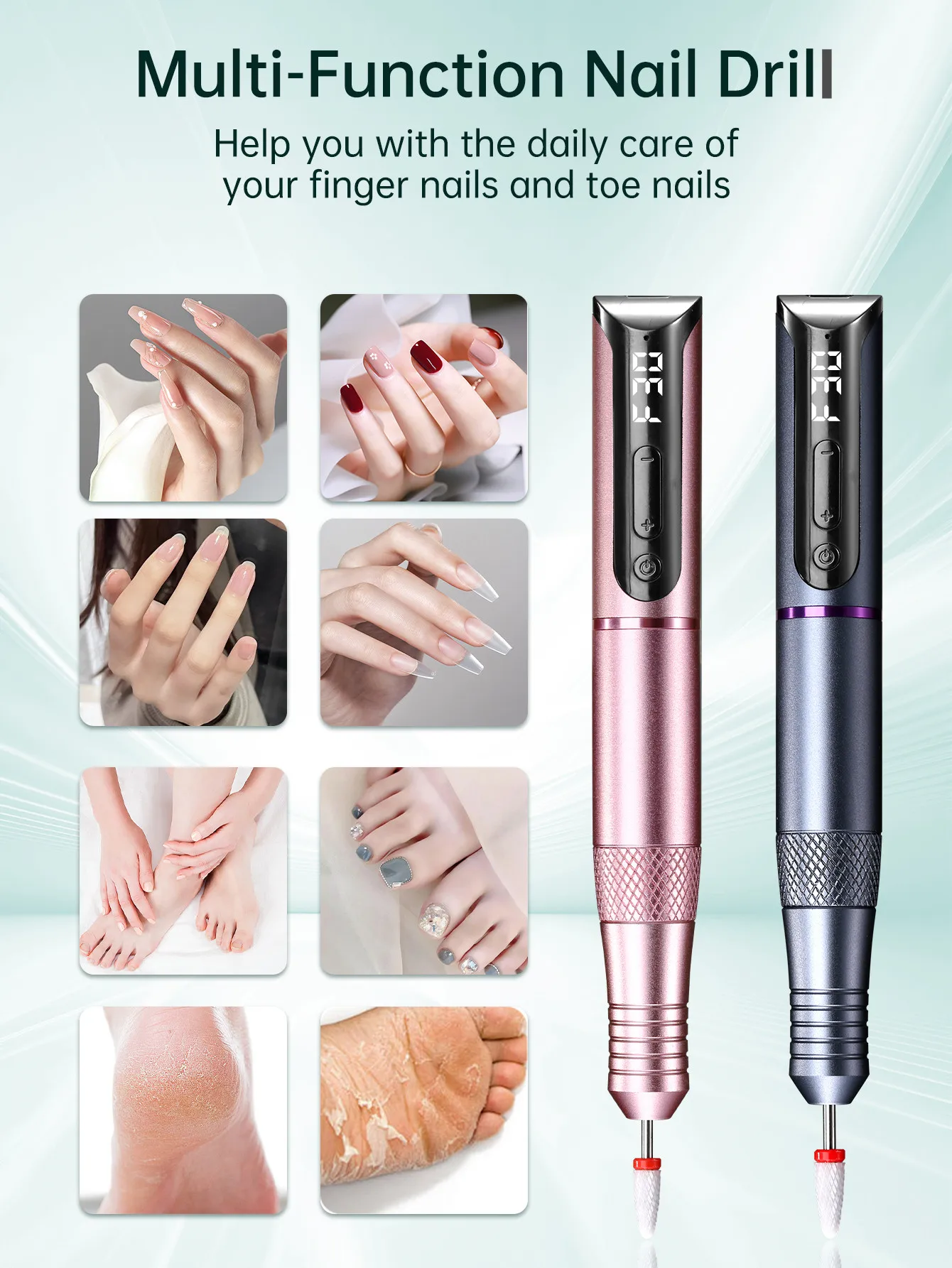 Wireless Nail Drill Pen USB Nail File Polishing Pen Rechargeable Nail Drill Machine Portable Manicure Drill Salon Tool