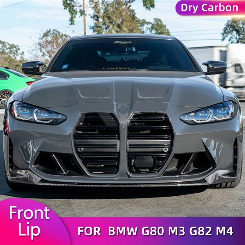 

Dry Carbon Fiber Car Front Bumper Lip Spoiler Chin Protector Apron for BMW G80 M3 G82 M4 Coupe Sedan 2021 2022