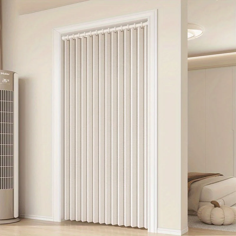 Room Divider Curtain for Kitchen and Fitting Room, Folding Privacy Panel with Soft Drape and Modern Home Style