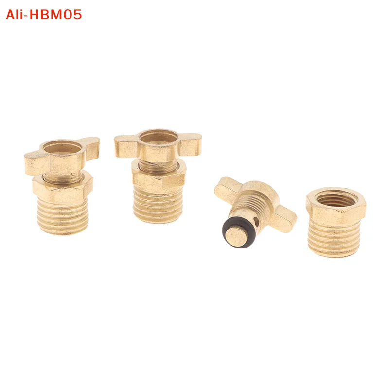 (HB05)3Pcs 1/4 Brass Air Compressor Drain Screw Air Compressor Drain Valve Replacement Set Fits For Screw Compressors Tools