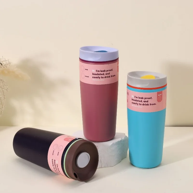 كوب قهوة معزول بمكنسة من الفولاذ المقاوم للصدأ سعة 20/12 أونصة، كوب سفر محمول، للسيارات والمكاتب والمنازل والتخييم وكوب المشروبات #1