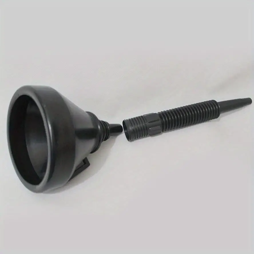 

2026 2In1 Black Plastic Oil Funnel With Large Diameter For Engine Oil Fuel Additive Cars Plastic Extended Spout Funnel