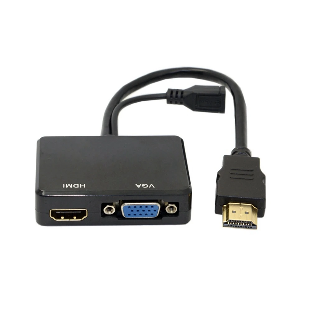 Pantalla múltiple con una división, distribuidor de audio de alta definición, USB 3,0, entrada HDMI a VGA, convertidor HDMI