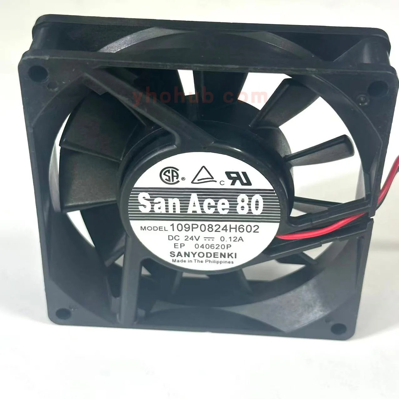 SANYO DENKI 109P0824H602 DC 24V 0.12A 80x80x20mm 2-Wire Server Cooling Fan