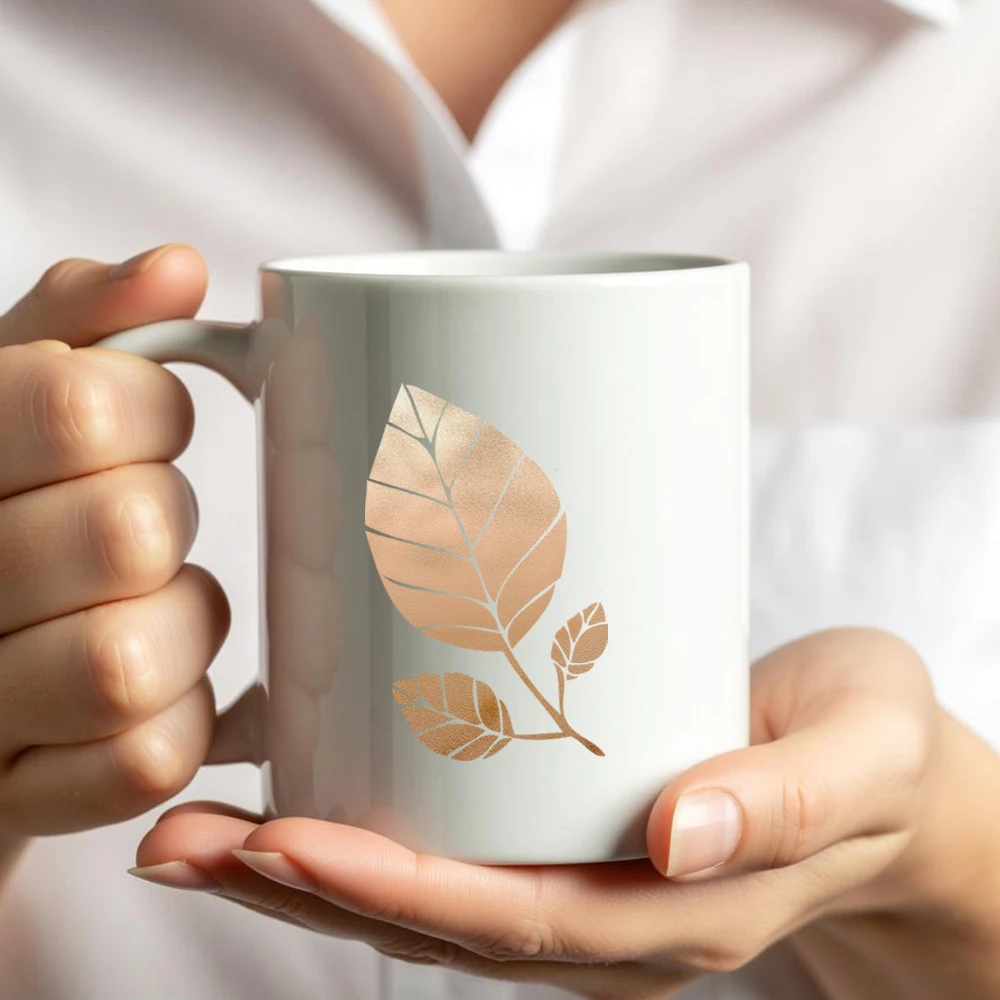 12pcs Autumn Falling Ginkgo Leaf Vibes DIY UV DTF Rub On Transfer Stickers Crafts Glass Mug Cup Wraps Junk Journal Scrapbooking