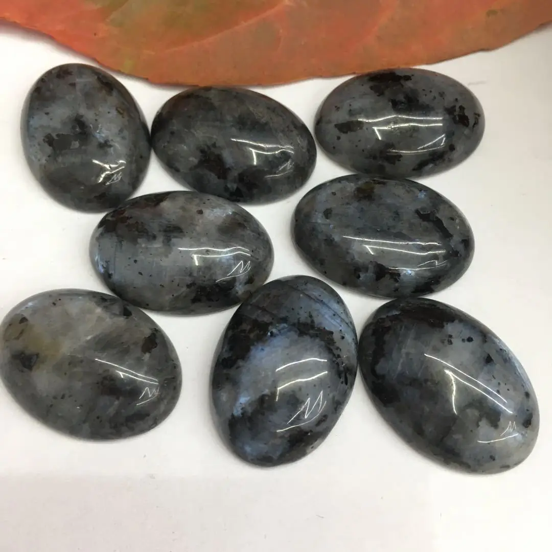 Wholesale 1pcs Natural Black Labradorit Bead Cabochon,30x40mm 22x30mm 15x20mm Oval Larvikite Gemstone Ring Face For Jewelry