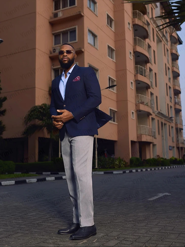 بدلة رجالية مخصصة مكونة من قطعتين مع طية صدر مدببة بزر واحد سترة رجالية لحفلات الزفاف وحفلات الضيوف وحفلات السهرة بقصة ضيقة