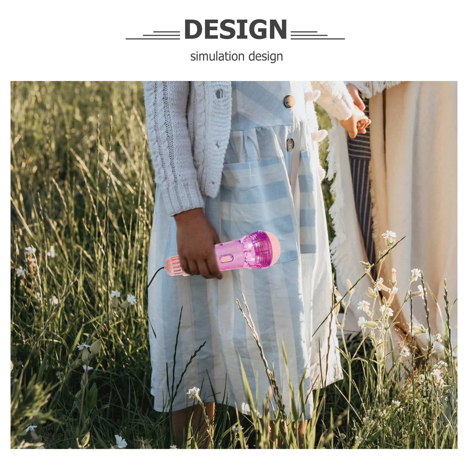 Microfone de eco leve, 2 peças, linhas suaves, instrumentos musicais infantis, acessório de performance de palco, microfone de eco