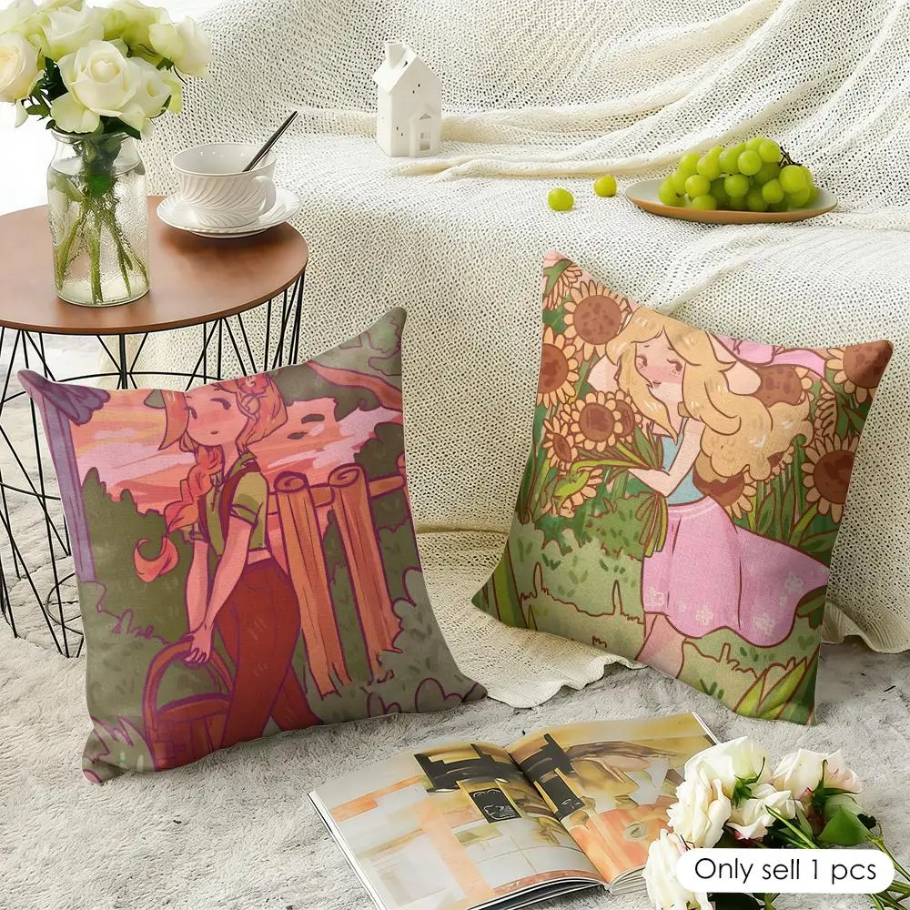 Video Game S-stardew Valley Cushion Cover Natural Linen Organic Fabric Double-Sided Printing Breathable Perfect For Home Decor
