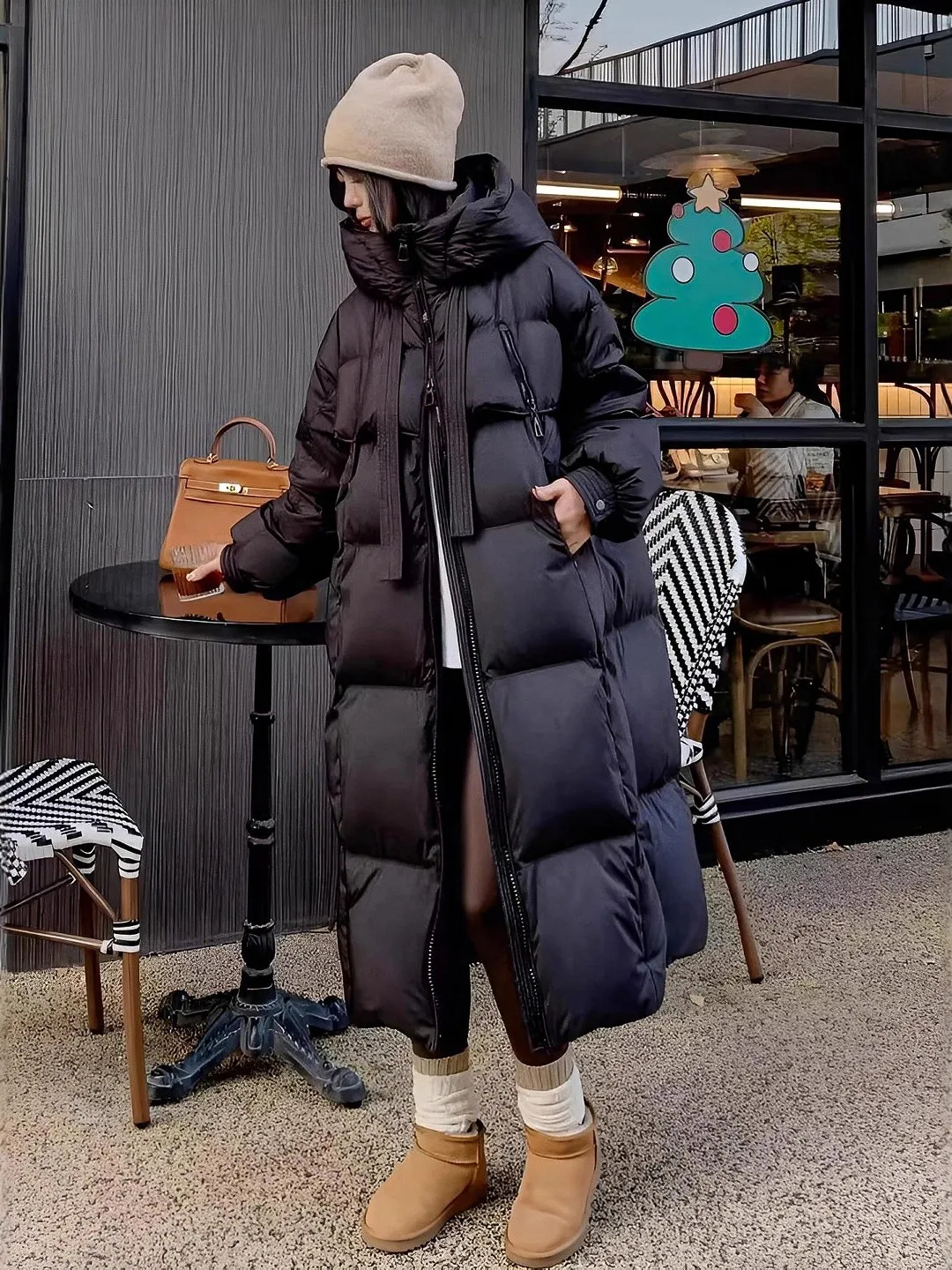 

Premium Long Over-Knee down Cotton Jacket Women's Thickened Warm Outerwear Korean Style Autumn Winter New Arrival