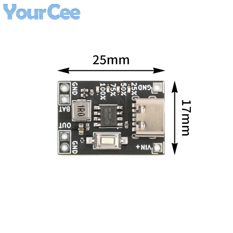 5pcs/1pc 5V 2A Step Up Charge-discharge Integrated Power Module Type-C USB Boost Charge Discharging Compat 4.2V Lithium Battery