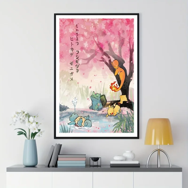 Pokemon Poster Squirtle Bulbasaur Charmander Pikachu Canvas Painting Anime Wall Art Wall Decor Bedroom Living Room Home Decor