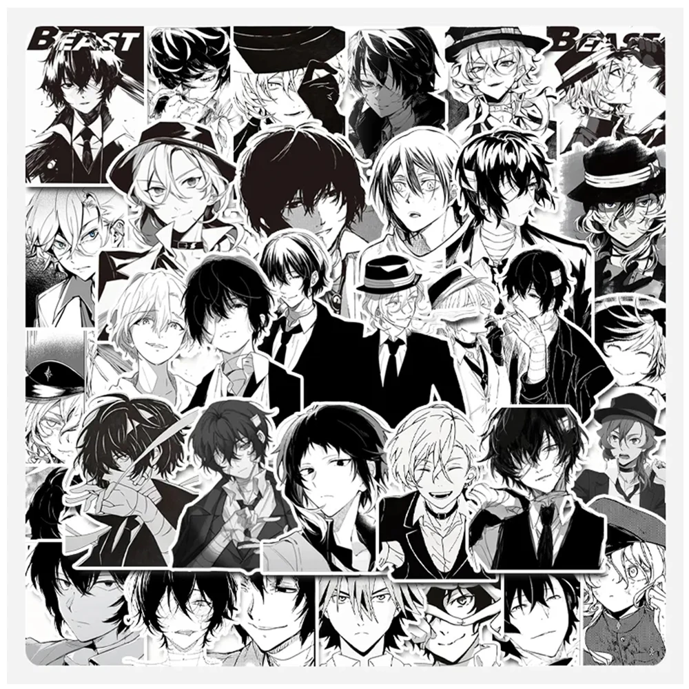 10/30/50/100pcs Classic Anime Bungo Stray Dogs Stickers Cool Sticker Decoration Skateboard Notebook Phone Manga Graffiti Decals