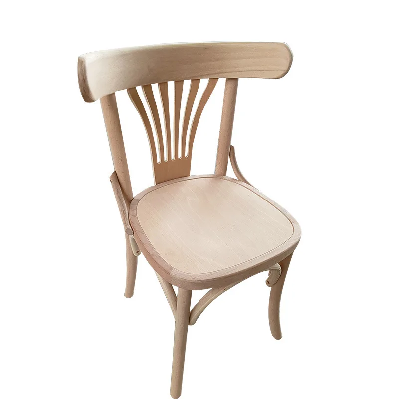 

Solid Wood White Embryo Wholesale Household Backrest Stool Learning American Retro Solid Wood White Stubble Furniture