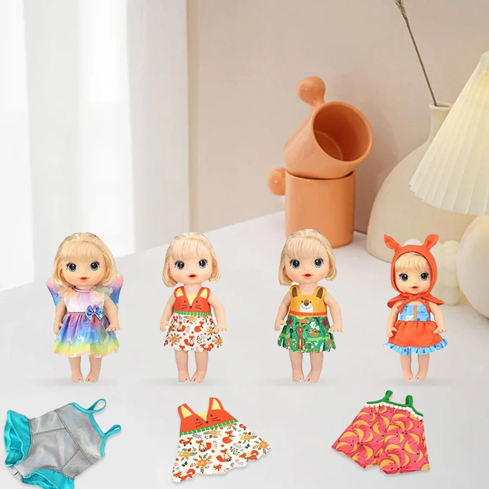 12Pcs Baby Doll Clothes Small Doll Clothes Handmade Baby Doll Dresses Colorful Doll Dresses Jumpsuit Swimsuit for Girls Gifts