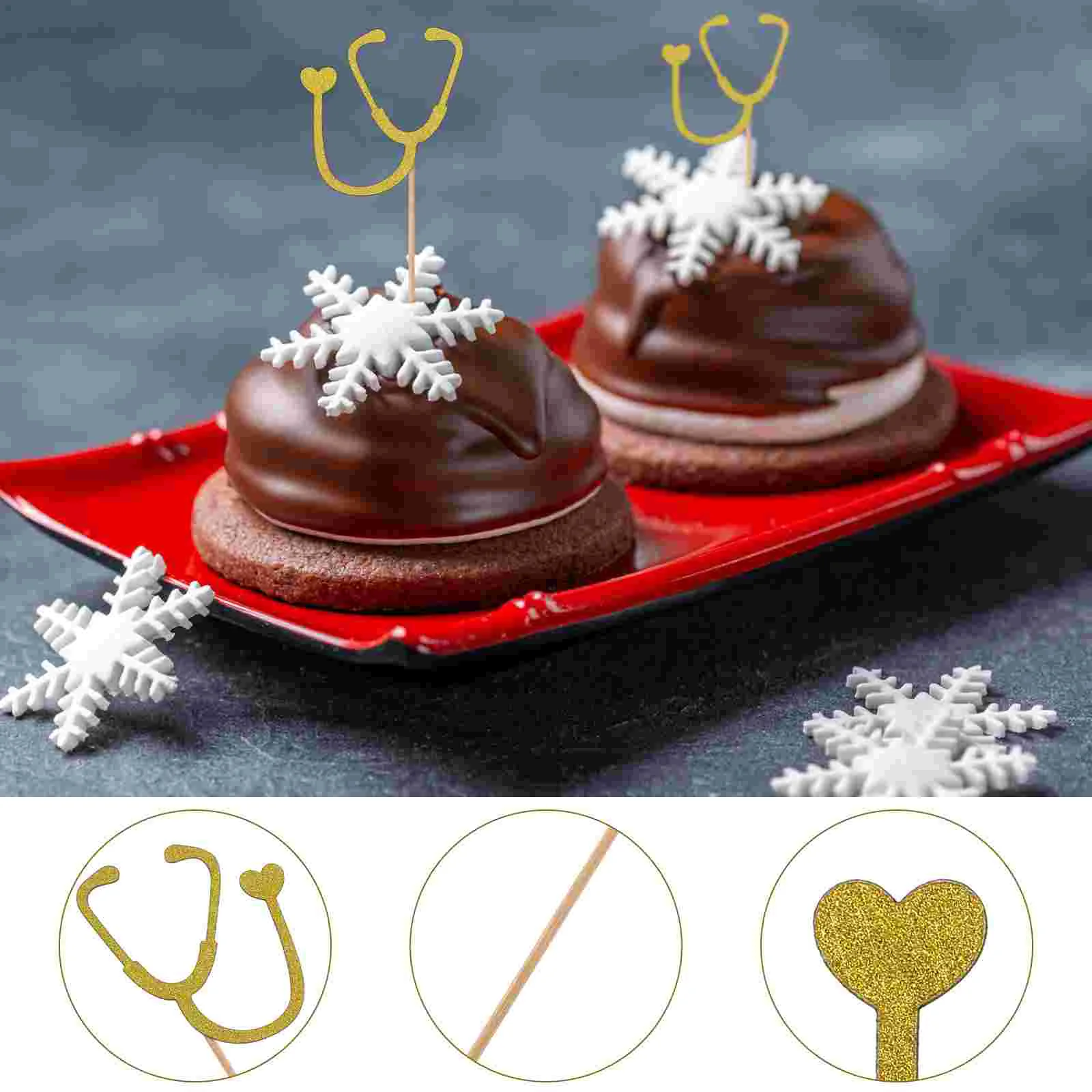 24 Pcs Stethoscope Topper Cake Cupcake Party Supplies Birthday Cakes Decorations Animal Hat