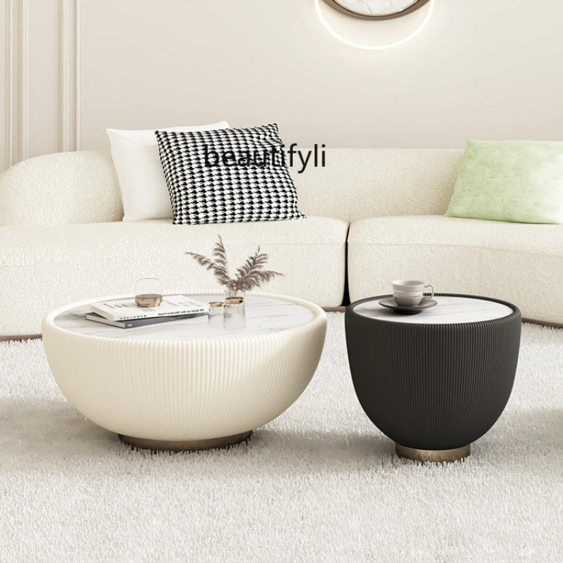 zq Coffee Table Creative round Living Room High-End Simple Small Apartment   Sense Sofa   Combination