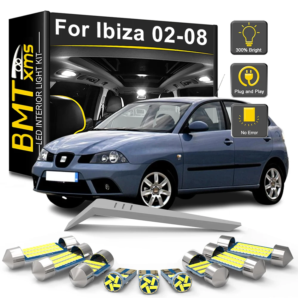 BMTxms 11Pcs For Seat Ibiza IV MK4 6L 2002 2003 2004 2005 2006 2007 2008 LED Interior Light Bulb Kit Car Accessories Canbus Lamp