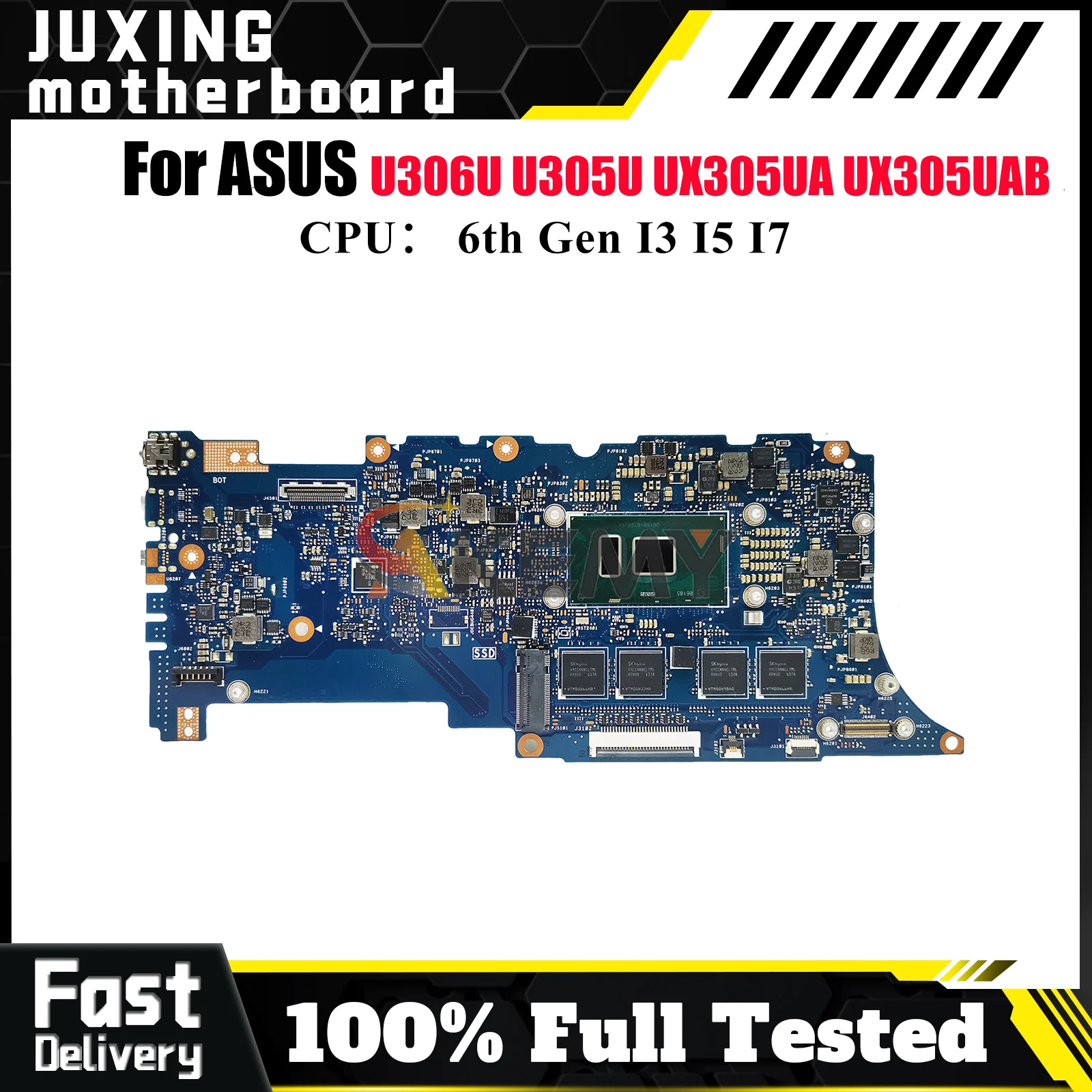 

UX305UAB Laptop Motherboard For ASUS ZenBook UX305UA UX305UAB UX305U U305U U306U Mainboard With I3 I5 I7 CPU 100% tests OK stk