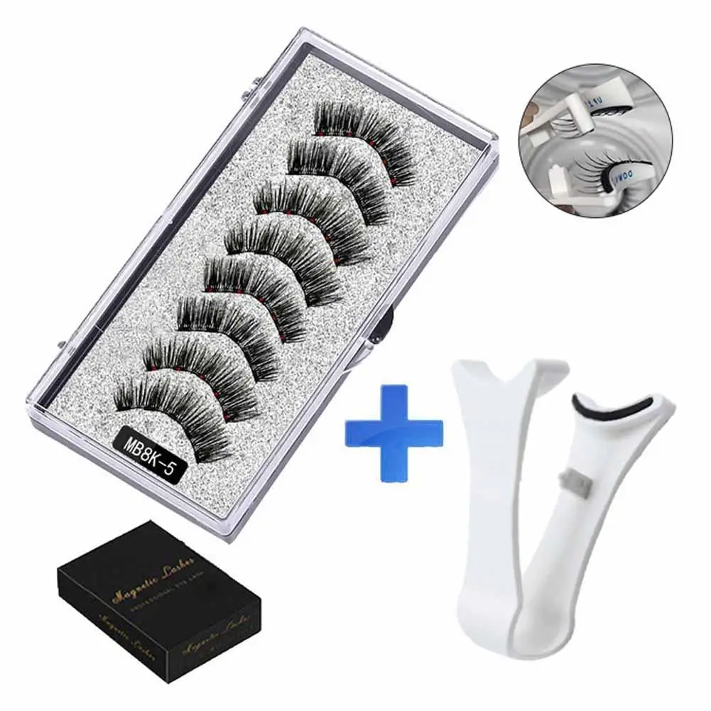 5 Paar Magnete Pinzette mit 3D magnetischen natürlichen Nerz Wimpern klemme profession elle Wimpern verlängerung Locken wickler Clip falsches Make-up e0w8