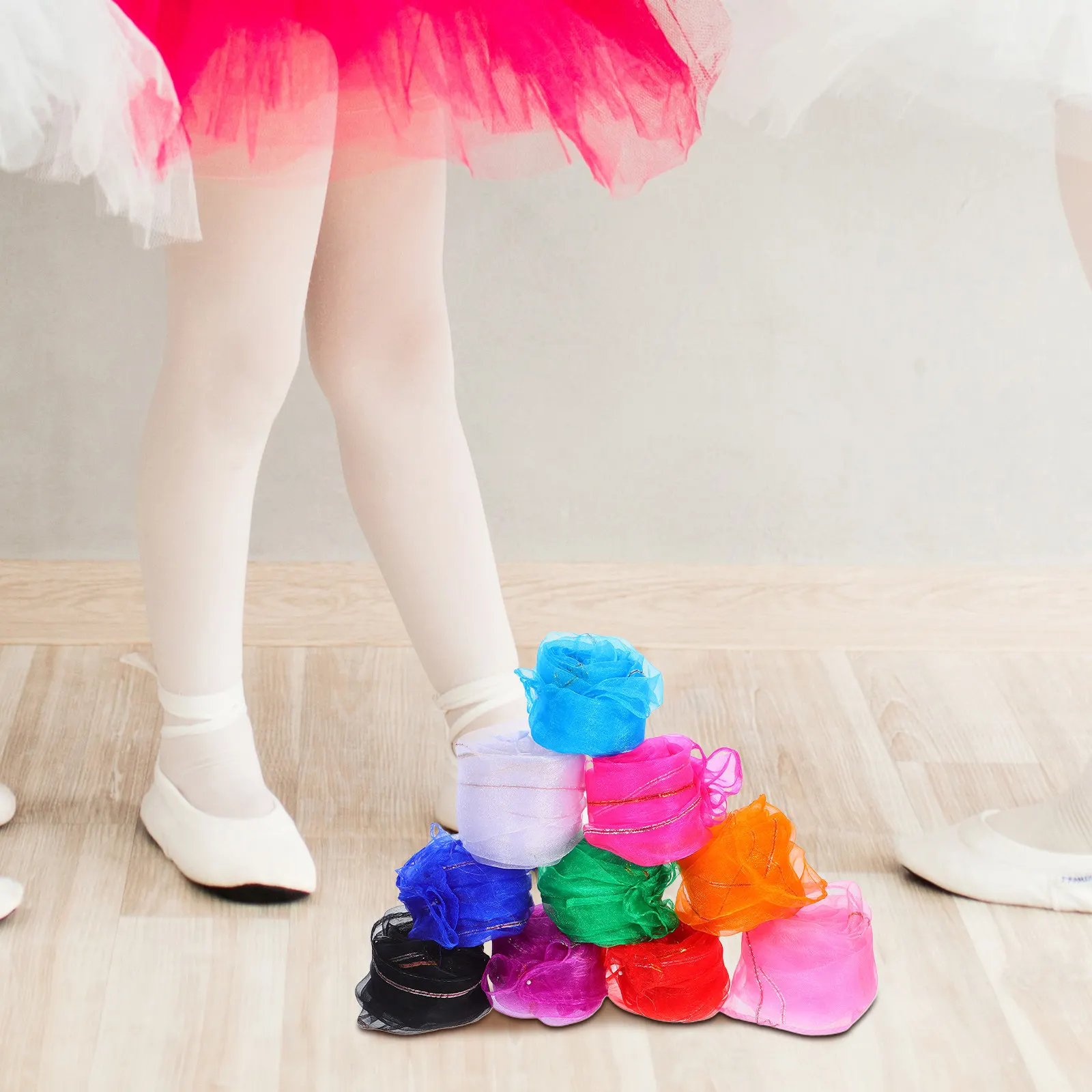 10Pcs Kids Dance Scarves Soft Comfortable Candy Scarves for Toddlers Preschool Music Performance