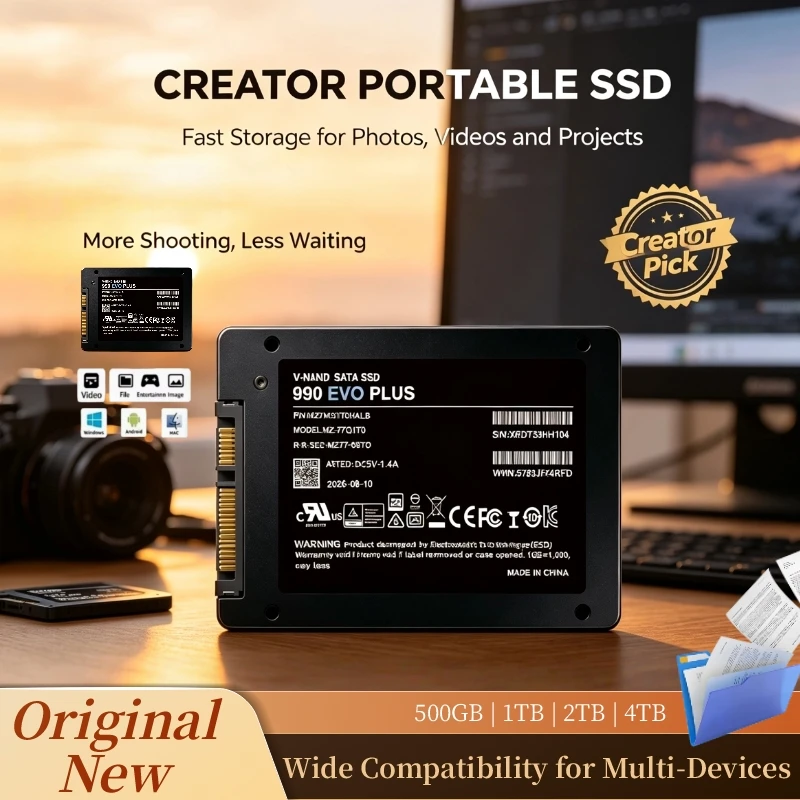 990 EVO Plus 2.5-Inch SATA3 SSD, Built-in Solid State Disk, 1TB/500GB/4TB/2TB, Hard Drive, Desktop, PC, Laptop. Pro Max.
