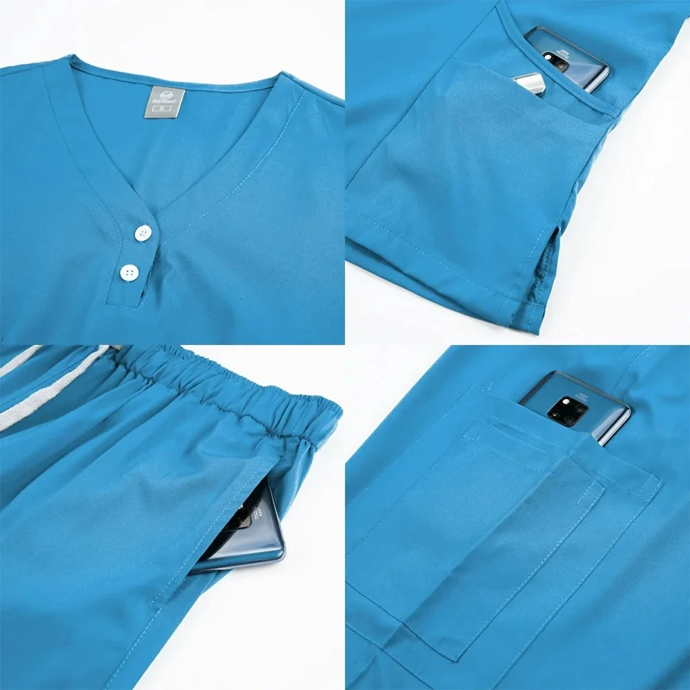 زي ممرضة طبي سبا عمال الدعك الطبية مجموعة زي المستشفى جراحة طبيب الأسنان وزرة سبا السريرية ملابس العمل الجمال