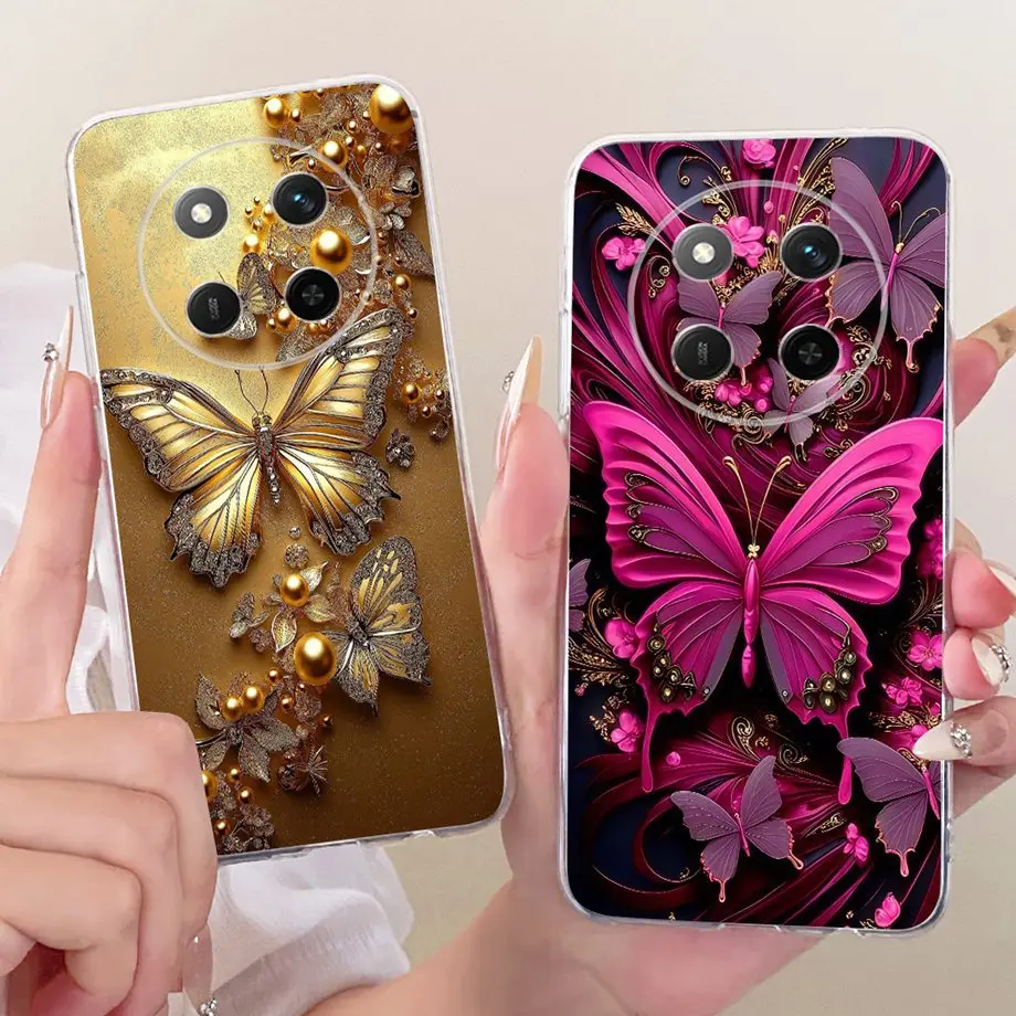 Dragon Lion Animal Printed For Honor Magic 7 Lite 7 Pro Magic7 Phone Case On Honor X9C Smart Cover Clear Silicone Butterfly Capa