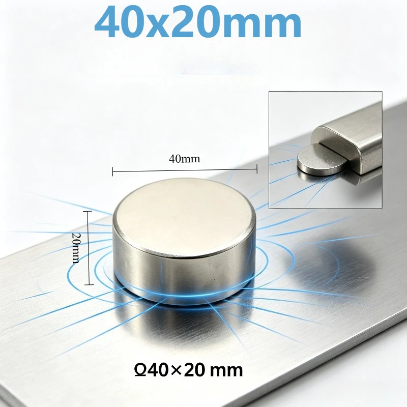 40x20mm Round Neodymium Magnet 40*20 mm Powerful Rare Earth Permanent NdFeB Magnet for Fridge DIY Industrial 40*20mm