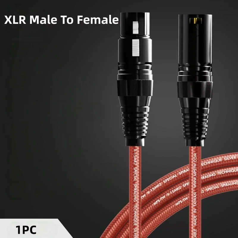 HiFi XLR Plug Balanced Audio Cable for Speaker Amplifier Microphone Male-to-Female Connector Fever Grade 6N Oxygen Free Copper