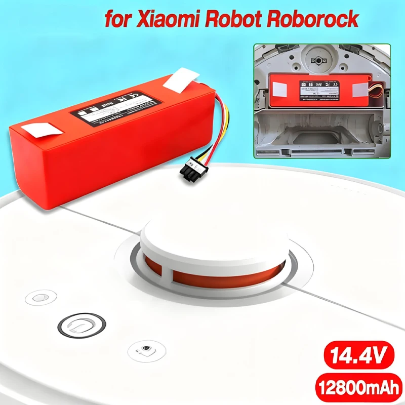 New Replacement Battery BRR-2P4S-5200D for XIAOMI 1S 1ST Roborock SDJQR01RR Sweeping Mopping Robot Vacuum Cleaner 5200mAh
