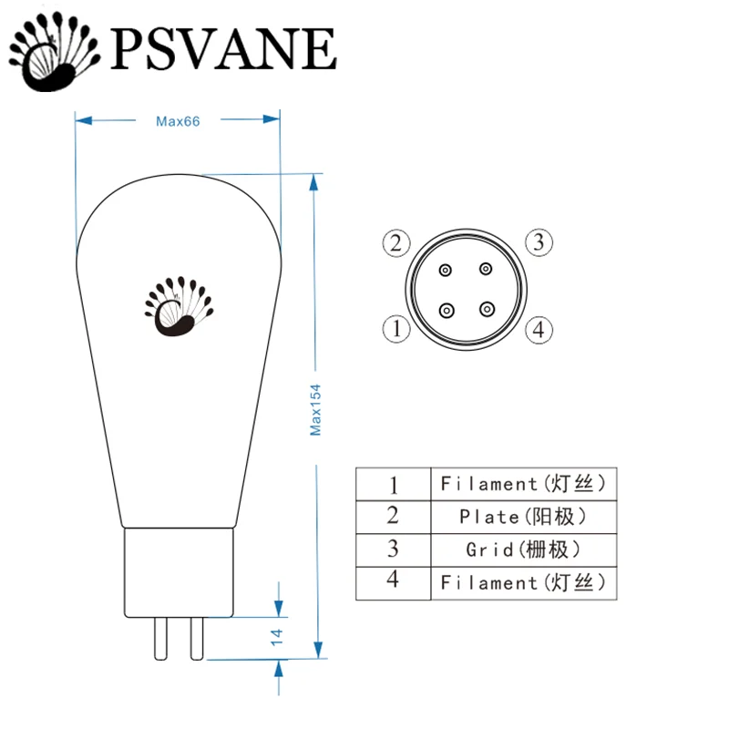 PSVANE Acme 2A3 Substituição de tubo eletrônico 2A3C 2A3B Tubo de vácuo Original de fábrica com correspondência de precisão