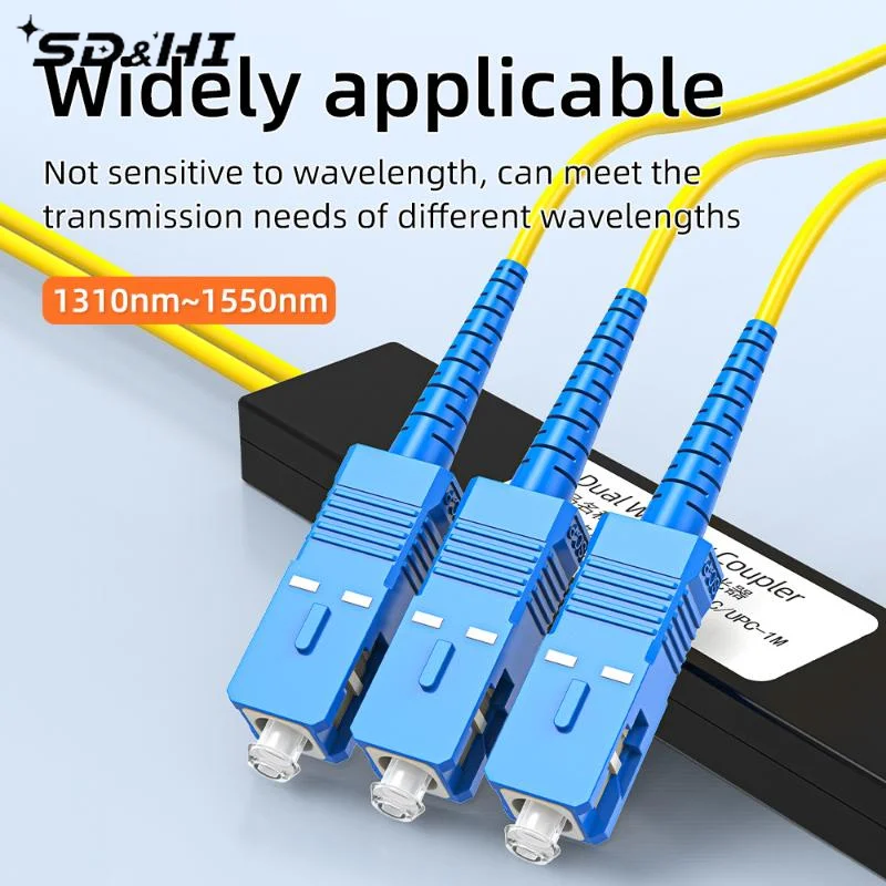 1 bis 2 Splitter SC FC UPC 1X2 PLC Fiber Optical Splitter SC/UPC PCL Taper Typ Splitter Computer Kabel Kabel Ärmeln