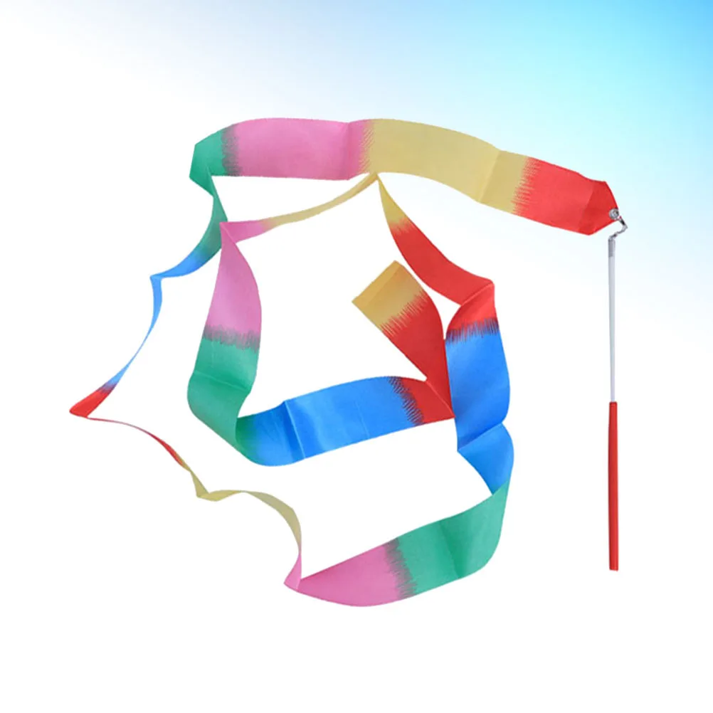 5 قطعة 2- متر الجمباز الفني الشريط الملونة لهب نمط لممارسة الشريط الإيقاعي اللافتات #2