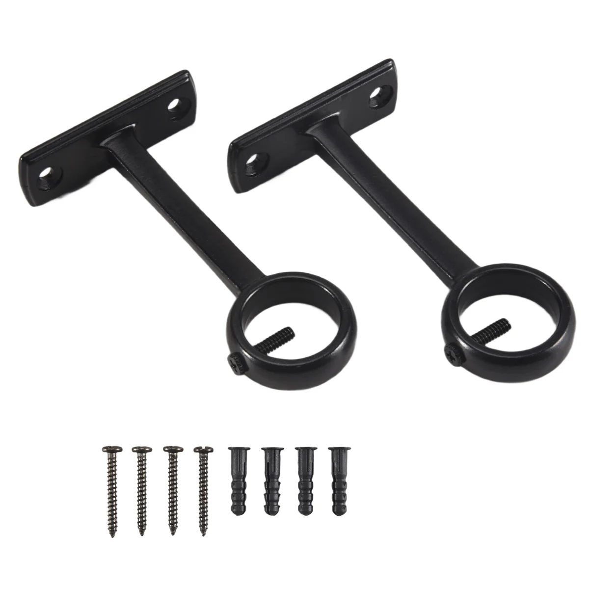 Staffe durevoli per aste per tende montate a soffitto, staffa da soffitto resistente per supporti per aste per tende da 1 pollice (set di 2, nero)