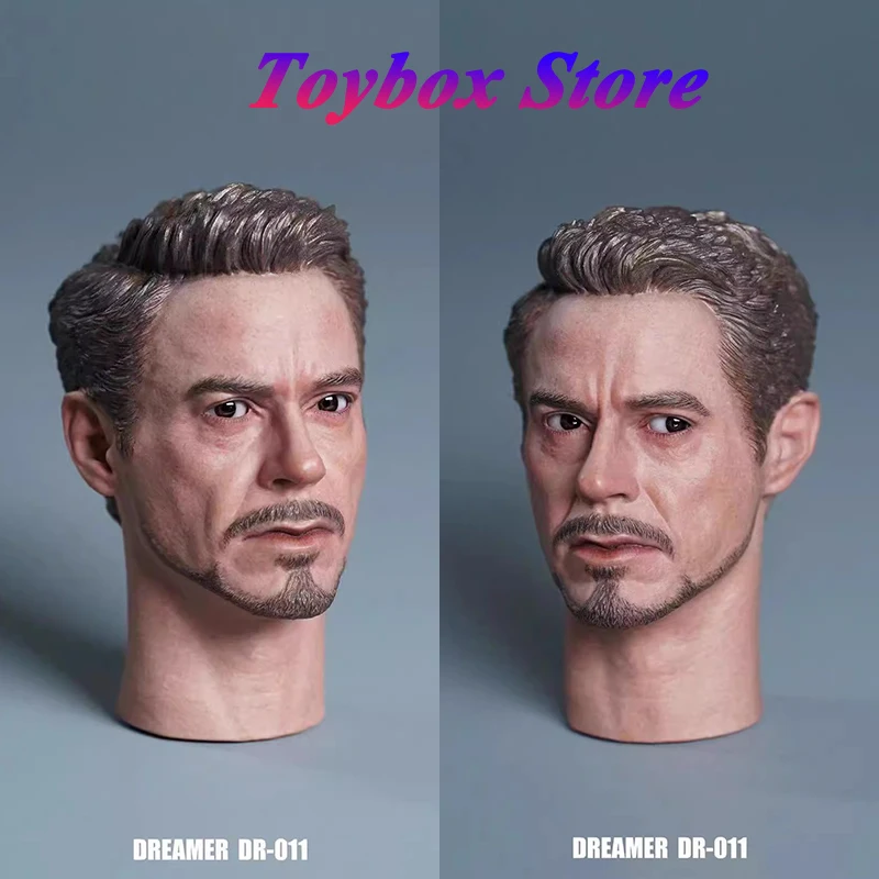 

DREAMER DR-011 1/6 Scale Tony Stark Delicate Head Sculpt Super Hero Iron Heart Mini Carving Model Toys For 12" Male Figure Body