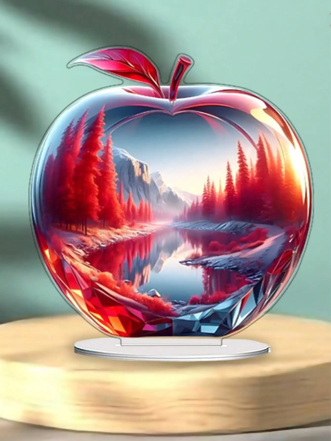 1 Stück Kristall-Apfel Dekorative Desktop-Statue Sammlerstück Heimdekoration Geeignet für Bürodekoration Festliche Dekoration Geschenke – Detail 14