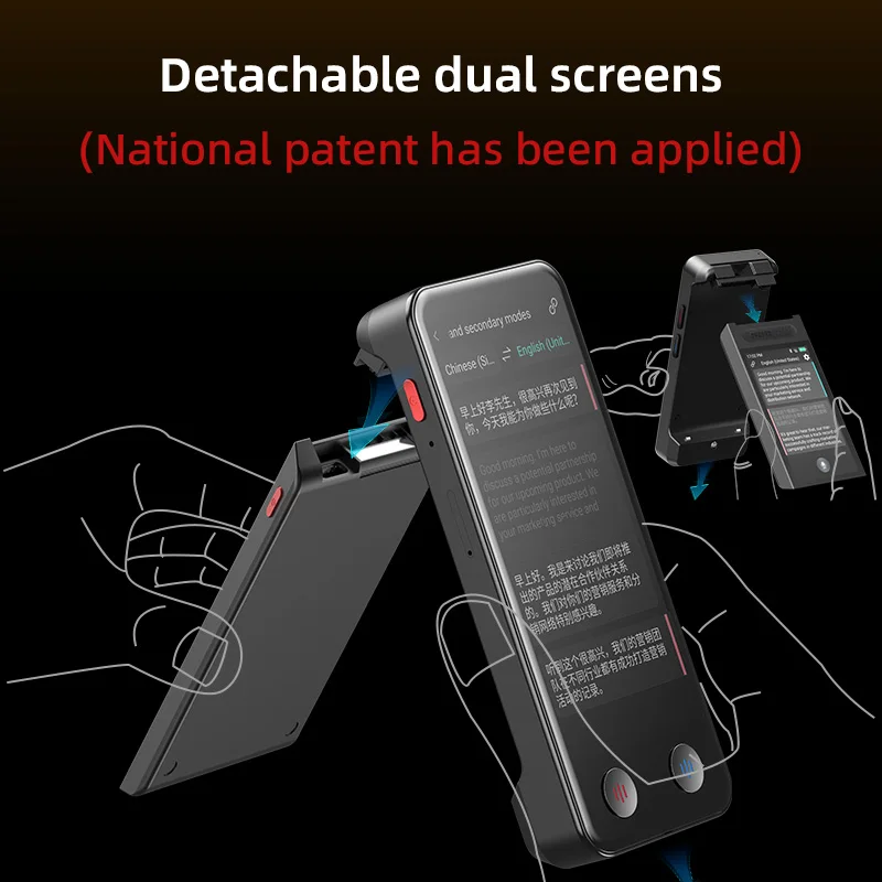 A100 dual-screen online 150 language translation 75 languages photo translation real-time intelligent AI voice translator