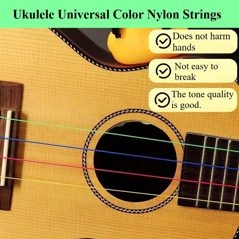 Ukulele Strings Rainbow Colorful Guitar Strings For Acoustic Folk Guitar Classic Guitar Multi Color Parts