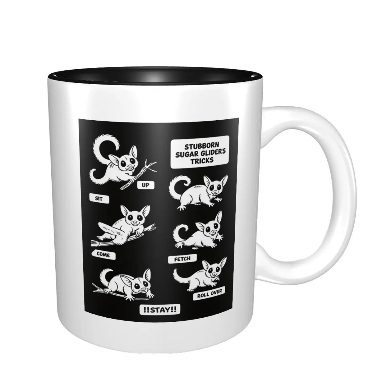 Tasse à café en céramique amusante avec motif de petaurs sucrés coquins, idéale pour le thé, le lait et comme cadeau pour amis