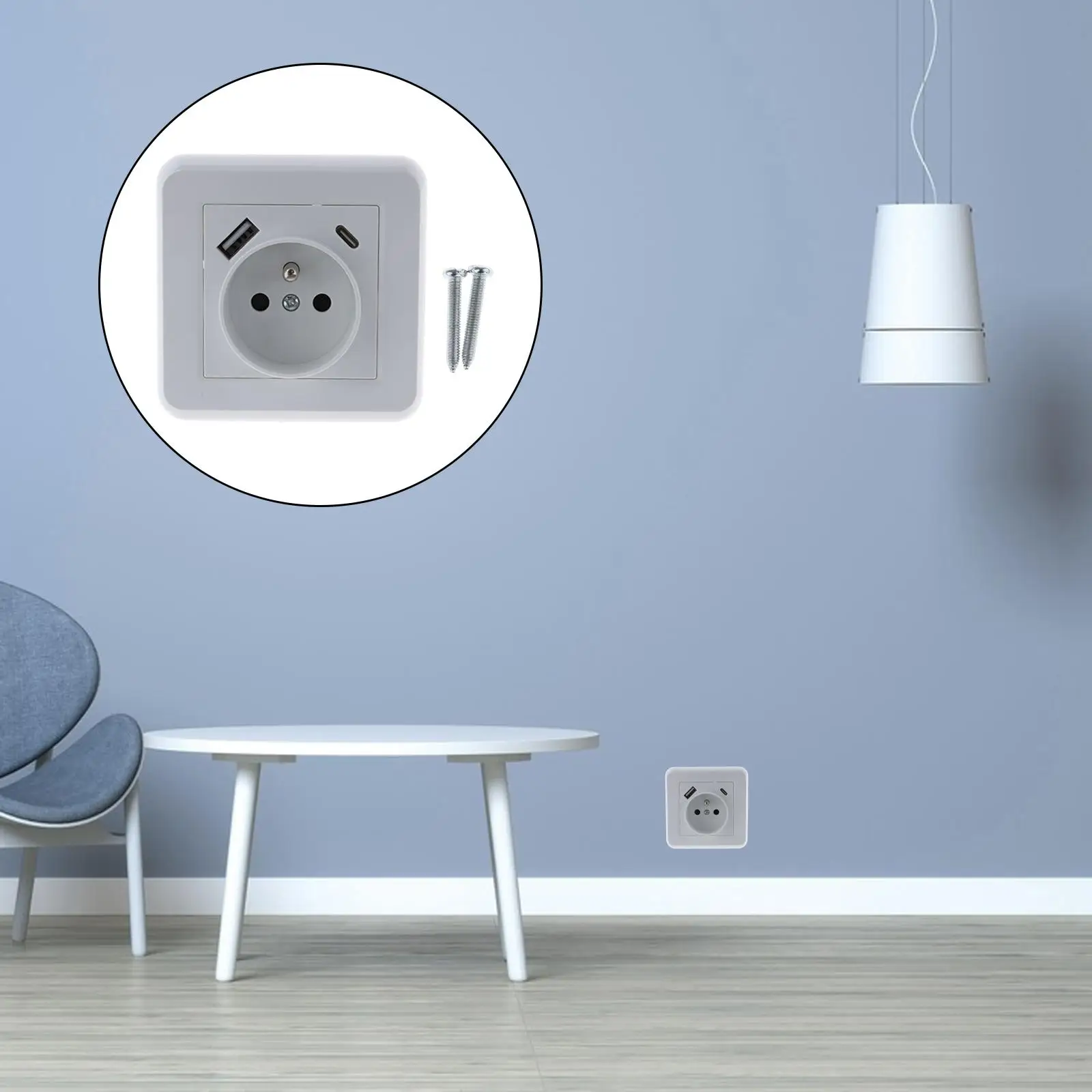 Wall Mount Power Socket EU Socket 250V Exquisite for Electronic Devices, Smart Phone or Camera