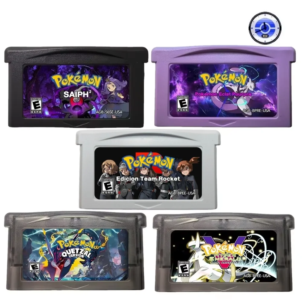 RTC  English Game Cartridge Pokémon  Edicion Team ， Quetzal， Saiph 2，Big Blue  GBA Flash Game Cartridge,GBA ROM Modified Version