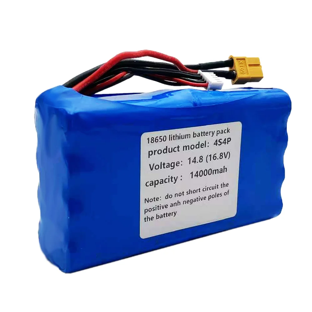 4S4P 14.8V (16.8V) 10ah14ah Uav rechargeable lithium-ion battery 18650 suitable for unmanned aerial vehicle multi rotor aircraft