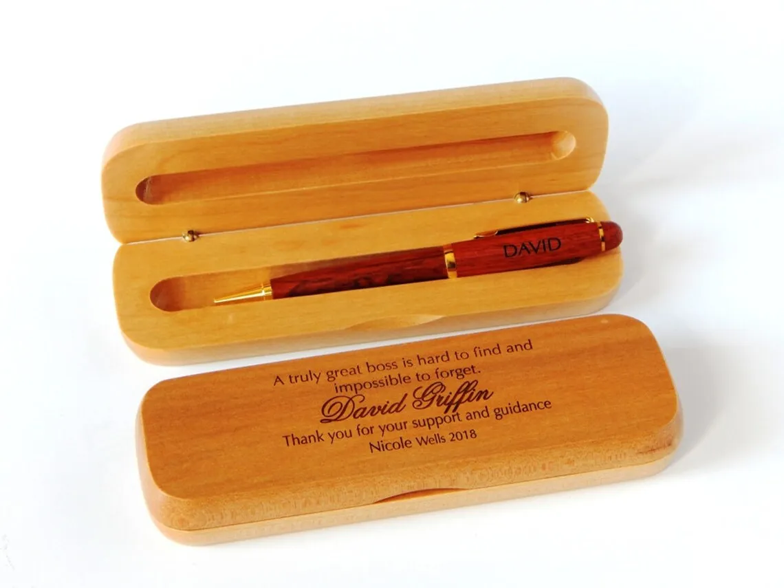 Boss Thank you Gift - Appreciation Gifts for Lady - Personalized Wooden Pen - Leaving Gift