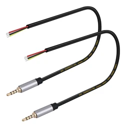 2-Pack 3.5mm Male Plug to Bare Wire Open End TRRS 4 Pole Stereo 1/8