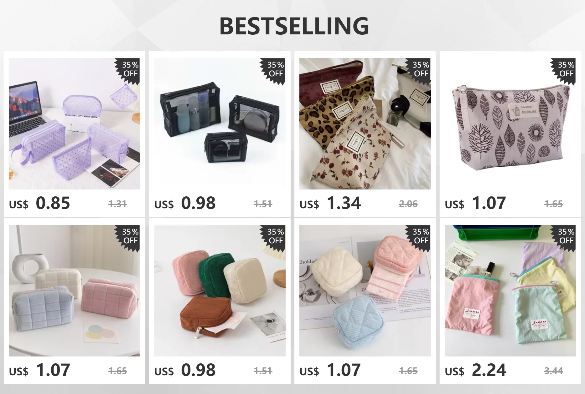 Mode Retro Blumen Druck Kosmetik Tasche Leinwand Waschen Tasche Große Kapazität Frauen Reise Kosmetik Tasche Make-Up Lagerung Taschen – Detail 1