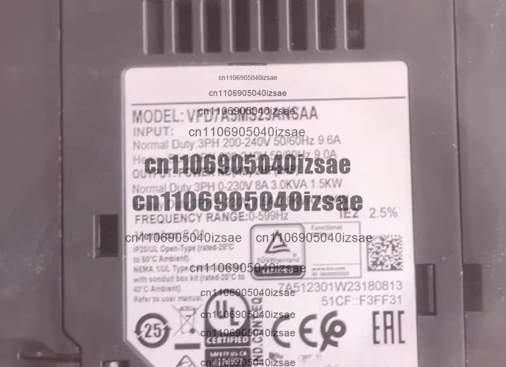Vfd7a5ms23ansaa ms300 series, 1.5kw/220v three-phase inverter