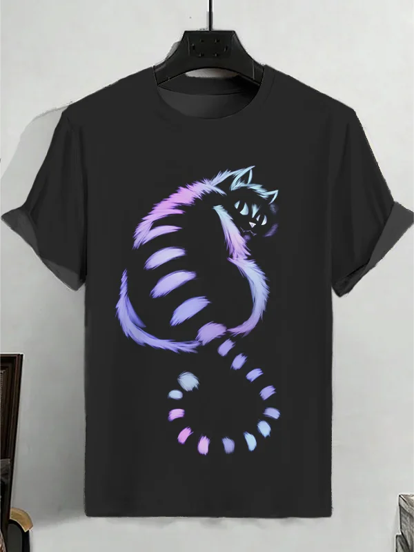 حجم كبير الصيف متعة المرأة موضة مجردة الحيوان هريرة خنزير طباعة عالية الجودة نمط جديد تي شيرت عادية الجولة الرقبة تي شيرت