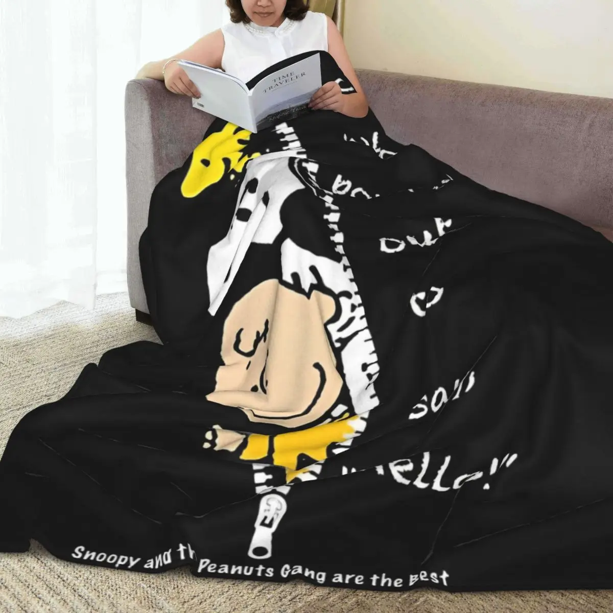 Arachidi Charlie Brown e Snoopy Coperta di flanella Coperta da tiro per divano Sedia Copriletto decorativo alla moda Copridivano