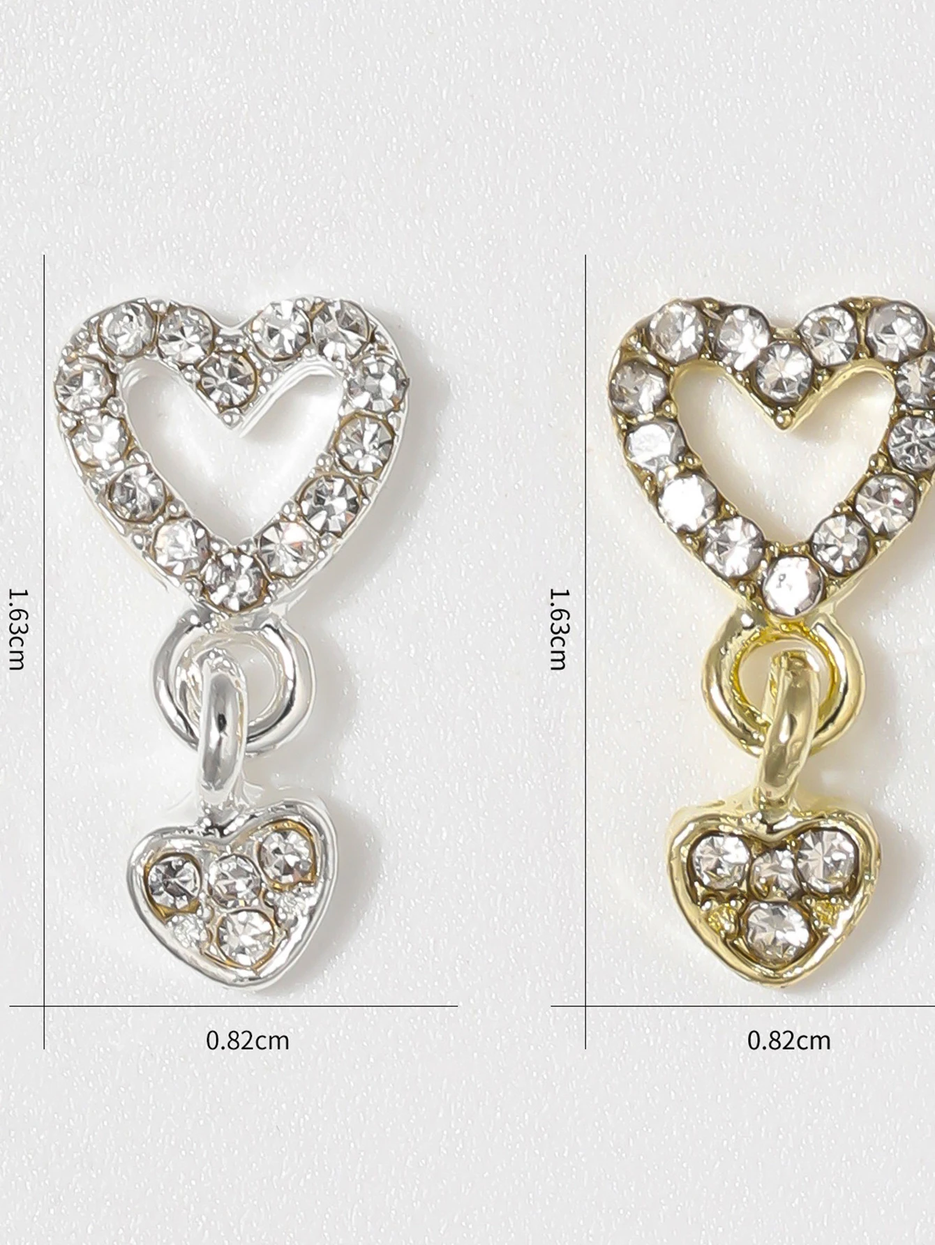 Nail Charms,10/20Pcs Heart Star Charms for Nails, Silvery Golden Nail Dangle Charms for Nail Bling, Crafting Dangling Charms